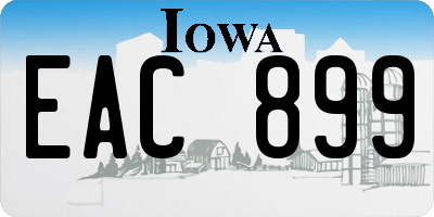 IA license plate EAC899