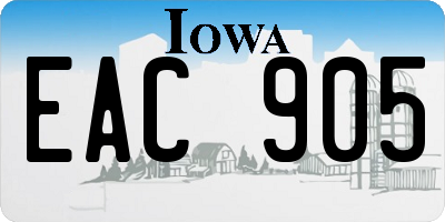 IA license plate EAC905