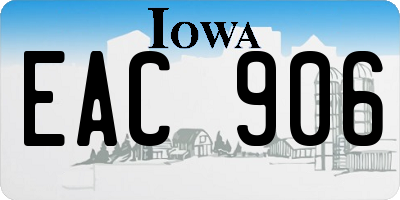 IA license plate EAC906