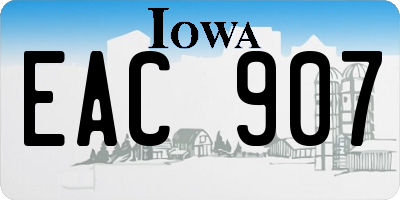 IA license plate EAC907