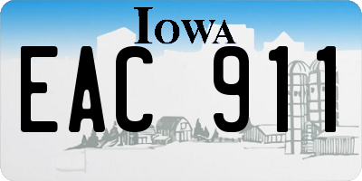 IA license plate EAC911