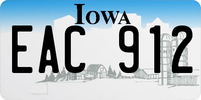 IA license plate EAC912