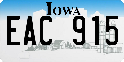 IA license plate EAC915