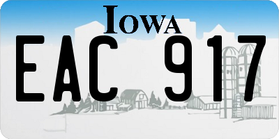 IA license plate EAC917