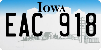 IA license plate EAC918