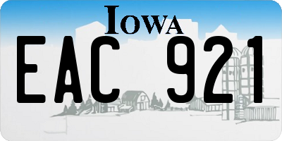 IA license plate EAC921