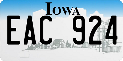 IA license plate EAC924