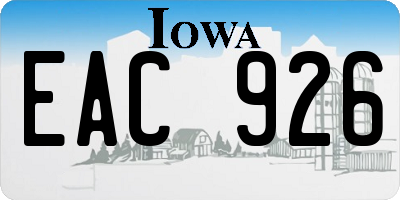 IA license plate EAC926