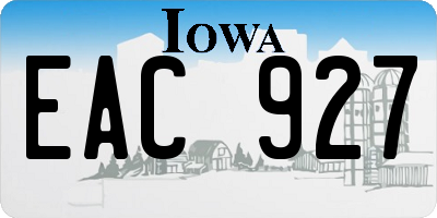 IA license plate EAC927