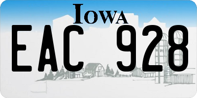 IA license plate EAC928