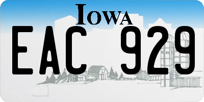 IA license plate EAC929