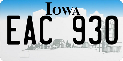 IA license plate EAC930