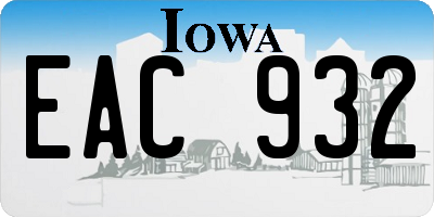 IA license plate EAC932