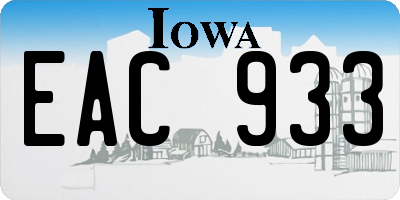 IA license plate EAC933