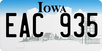 IA license plate EAC935