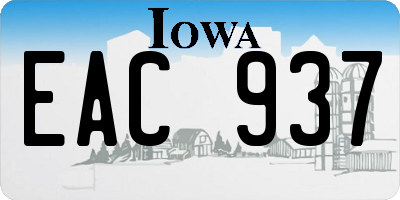 IA license plate EAC937