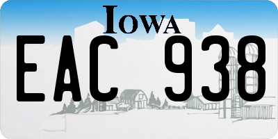 IA license plate EAC938