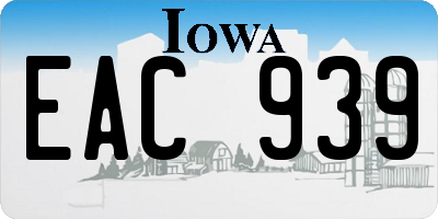 IA license plate EAC939