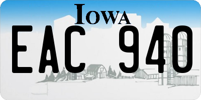 IA license plate EAC940