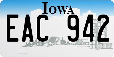 IA license plate EAC942