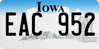 IA license plate EAC952