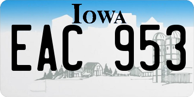 IA license plate EAC953