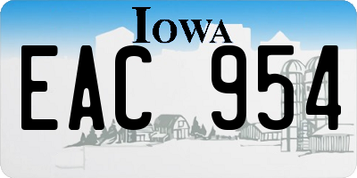 IA license plate EAC954