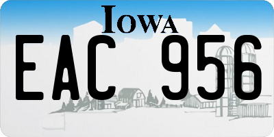 IA license plate EAC956