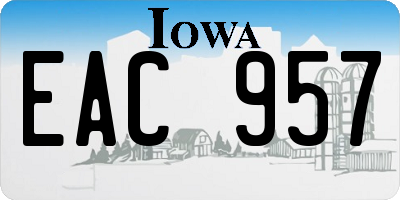 IA license plate EAC957