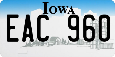 IA license plate EAC960