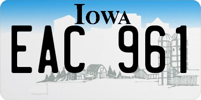 IA license plate EAC961