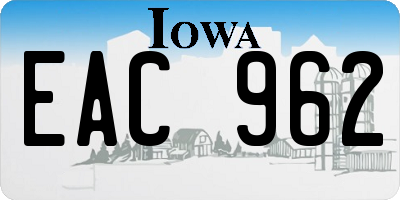 IA license plate EAC962