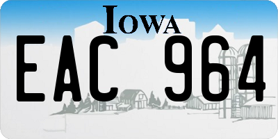 IA license plate EAC964