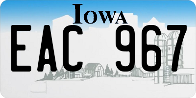 IA license plate EAC967