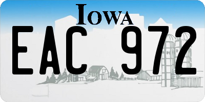 IA license plate EAC972