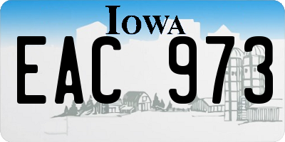 IA license plate EAC973