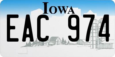 IA license plate EAC974