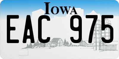 IA license plate EAC975