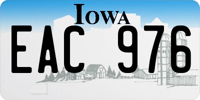 IA license plate EAC976