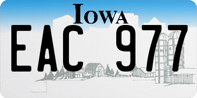 IA license plate EAC977