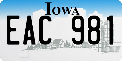 IA license plate EAC981