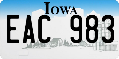 IA license plate EAC983