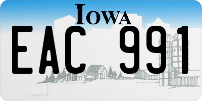 IA license plate EAC991