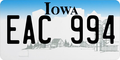 IA license plate EAC994