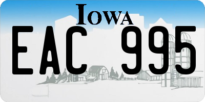 IA license plate EAC995