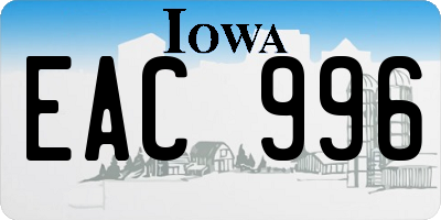 IA license plate EAC996