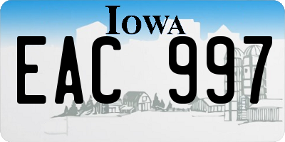 IA license plate EAC997