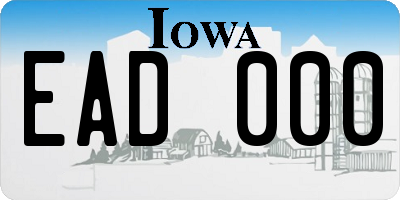 IA license plate EAD000