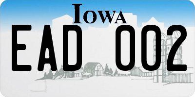 IA license plate EAD002