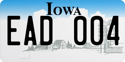 IA license plate EAD004